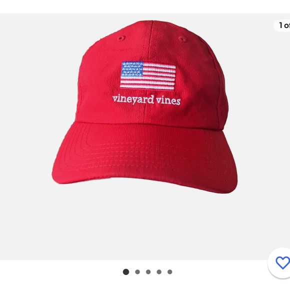 Vineyard vines red flag lighthouse hat baseball cap america 4th of July - Picture 1 of 7